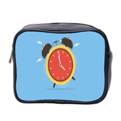 Alarm Clock Weker Time Red Blue Mini Toiletries Bag 2-side