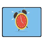 Alarm Clock Weker Time Red Blue Double Sided Fleece Blanket (Small)  45 x34  Blanket Back