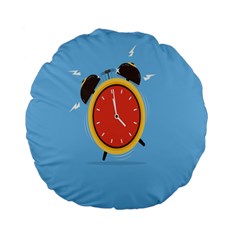 Alarm Clock Weker Time Red Blue Standard 15  Premium Flano Round Cushions by Alisyart