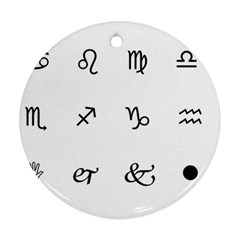 Set Of Black Web Dings On White Background Abstract Symbols Round Ornament (two Sides) by Amaryn4rt