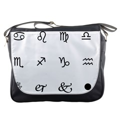 Set Of Black Web Dings On White Background Abstract Symbols Messenger Bags by Amaryn4rt