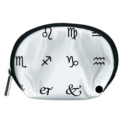 Set Of Black Web Dings On White Background Abstract Symbols Accessory Pouches (medium)  by Amaryn4rt