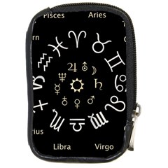 Astrology Chart With Signs And Symbols From The Zodiac Gold Colors Compact Camera Cases by Amaryn4rt