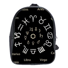 Astrology Chart With Signs And Symbols From The Zodiac Gold Colors School Bags(large)  by Amaryn4rt