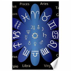 Astrology Birth Signs Chart Canvas 12  X 18   by Amaryn4rt