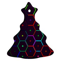 Color Bee Hive Pattern Christmas Tree Ornament (two Sides) by Amaryn4rt