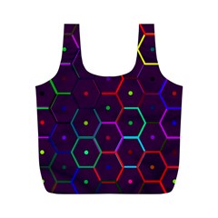 Color Bee Hive Pattern Full Print Recycle Bags (m)  by Amaryn4rt