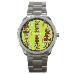 Set Of Monetary Symbols Sport Metal Watch