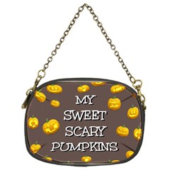 Scary Sweet Funny Cute Pumpkins Hallowen Ecard Chain Purses (two Sides)  by Amaryn4rt