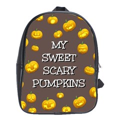 Scary Sweet Funny Cute Pumpkins Hallowen Ecard School Bags(large)  by Amaryn4rt