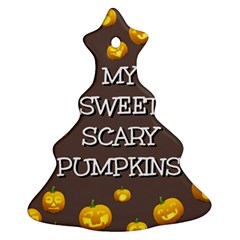 Scary Sweet Funny Cute Pumpkins Hallowen Ecard Ornament (christmas Tree)  by Amaryn4rt