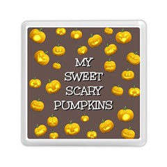 Scary Sweet Funny Cute Pumpkins Hallowen Ecard Memory Card Reader (square)  by Amaryn4rt