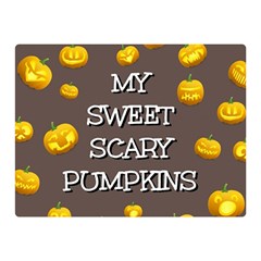 Scary Sweet Funny Cute Pumpkins Hallowen Ecard Double Sided Flano Blanket (mini)  by Amaryn4rt