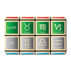 Set Of The Twelve Signs Of The Zodiac Astrology Birth Symbols Magnet (rectangular) by Amaryn4rt