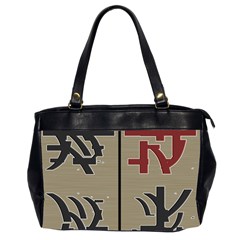 Xia Script On Gray Background Office Handbags (2 Sides)  by Amaryn4rt
