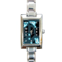 A Completely Seamless Background Design Circuitry Rectangle Italian Charm Watch by Amaryn4rt