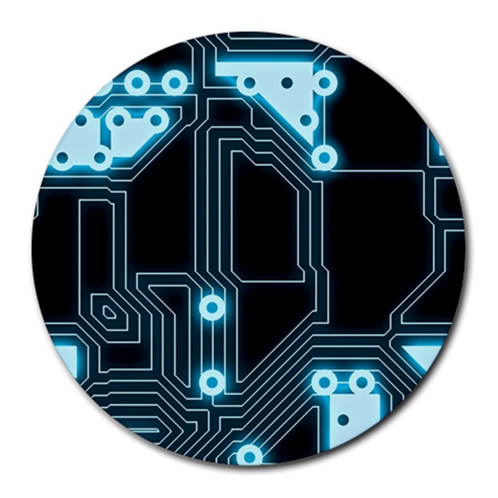 A Completely Seamless Background Design Circuitry Round Mousepads