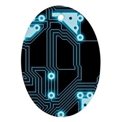 A Completely Seamless Background Design Circuitry Ornament (oval) by Amaryn4rt