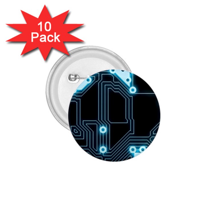 A Completely Seamless Background Design Circuitry 1.75  Buttons (10 pack)