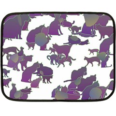 Many Cats Silhouettes Texture Double Sided Fleece Blanket (mini)  by Amaryn4rt