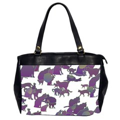 Many Cats Silhouettes Texture Office Handbags (2 Sides) 