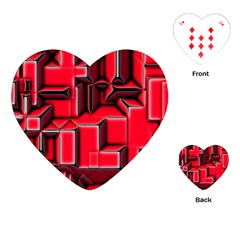 Background With Red Texture Blocks Playing Cards (heart) 