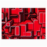 Background With Red Texture Blocks Large Glasses Cloth (2-Side) Front