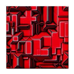 Background With Red Texture Blocks Face Towel by Amaryn4rt