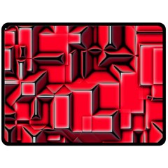 Background With Red Texture Blocks Fleece Blanket (large) 