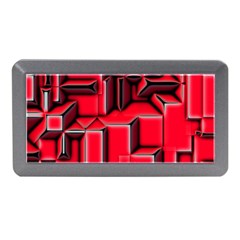 Background With Red Texture Blocks Memory Card Reader (mini) by Amaryn4rt