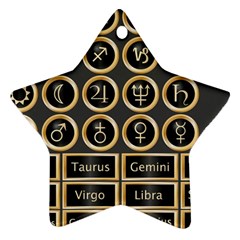 Black And Gold Buttons And Bars Depicting The Signs Of The Astrology Symbols Ornament (star) by Amaryn4rt