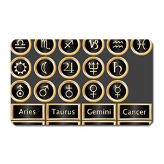 Black And Gold Buttons And Bars Depicting The Signs Of The Astrology Symbols Magnet (rectangular) by Amaryn4rt