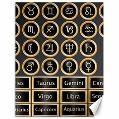 Black And Gold Buttons And Bars Depicting The Signs Of The Astrology Symbols Canvas 18  X 24  