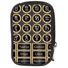 Black And Gold Buttons And Bars Depicting The Signs Of The Astrology Symbols Compact Camera Cases