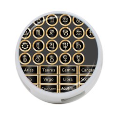 Black And Gold Buttons And Bars Depicting The Signs Of The Astrology Symbols 4-port Usb Hub (two Sides)  by Amaryn4rt