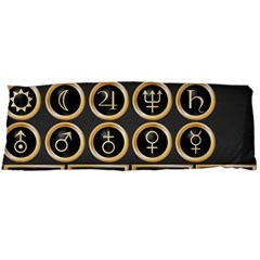 Black And Gold Buttons And Bars Depicting The Signs Of The Astrology Symbols Body Pillow Case (dakimakura) by Amaryn4rt