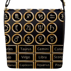 Black And Gold Buttons And Bars Depicting The Signs Of The Astrology Symbols Flap Messenger Bag (s) by Amaryn4rt
