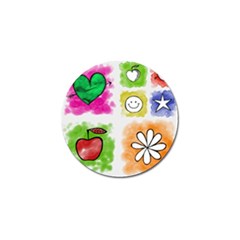 A Set Of Watercolour Icons Golf Ball Marker (10 Pack)
