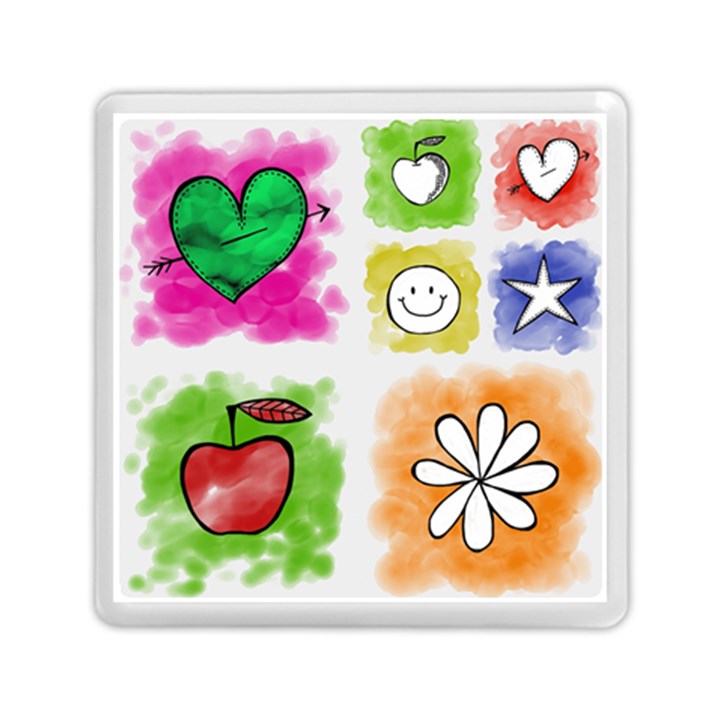 A Set Of Watercolour Icons Memory Card Reader (Square) 