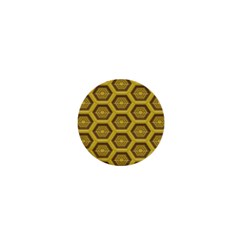 Golden 3d Hexagon Background 1  Mini Magnets