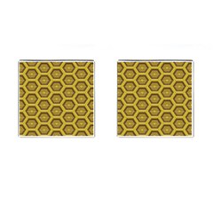 Golden 3d Hexagon Background Cufflinks (square) by Amaryn4rt