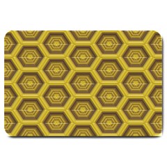 Golden 3d Hexagon Background Large Doormat  by Amaryn4rt