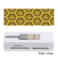 Golden 3d Hexagon Background Memory Card Reader (stick)  by Amaryn4rt