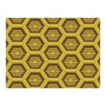 Golden 3d Hexagon Background Double Sided Flano Blanket (Mini)  35 x27  Blanket Back