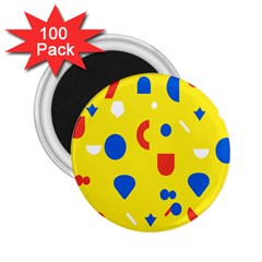 Circle Triangle Red Blue Yellow White Sign 2 25  Magnets (100 Pack) 