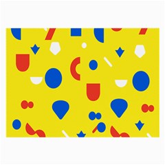 Circle Triangle Red Blue Yellow White Sign Large Glasses Cloth by Alisyart