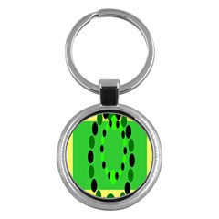 Circular Dot Selections Green Yellow Black Key Chains (round)  by Alisyart