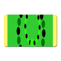 Circular Dot Selections Green Yellow Black Magnet (Rectangular)