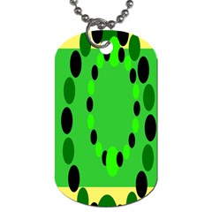 Circular Dot Selections Green Yellow Black Dog Tag (Two Sides)