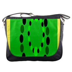 Circular Dot Selections Green Yellow Black Messenger Bags